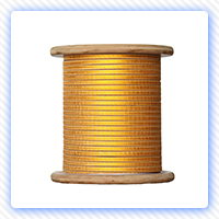 Glass fiber wrapped aluminum flat wire